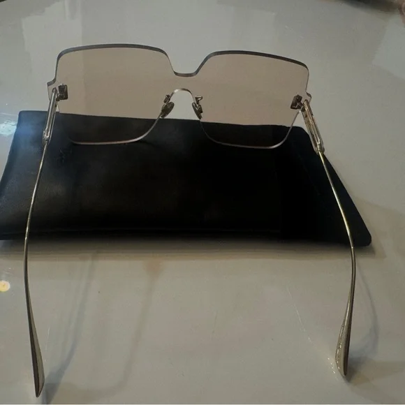 Dior Gold Geometric Sunglasses - Picture 2 of 5